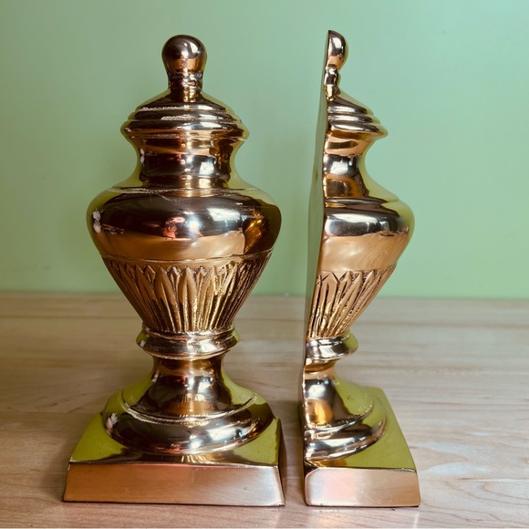 Bookends Vintage Solid Brass gold tone Trophies Empire Traditional GATCO - Picture 1 of 6